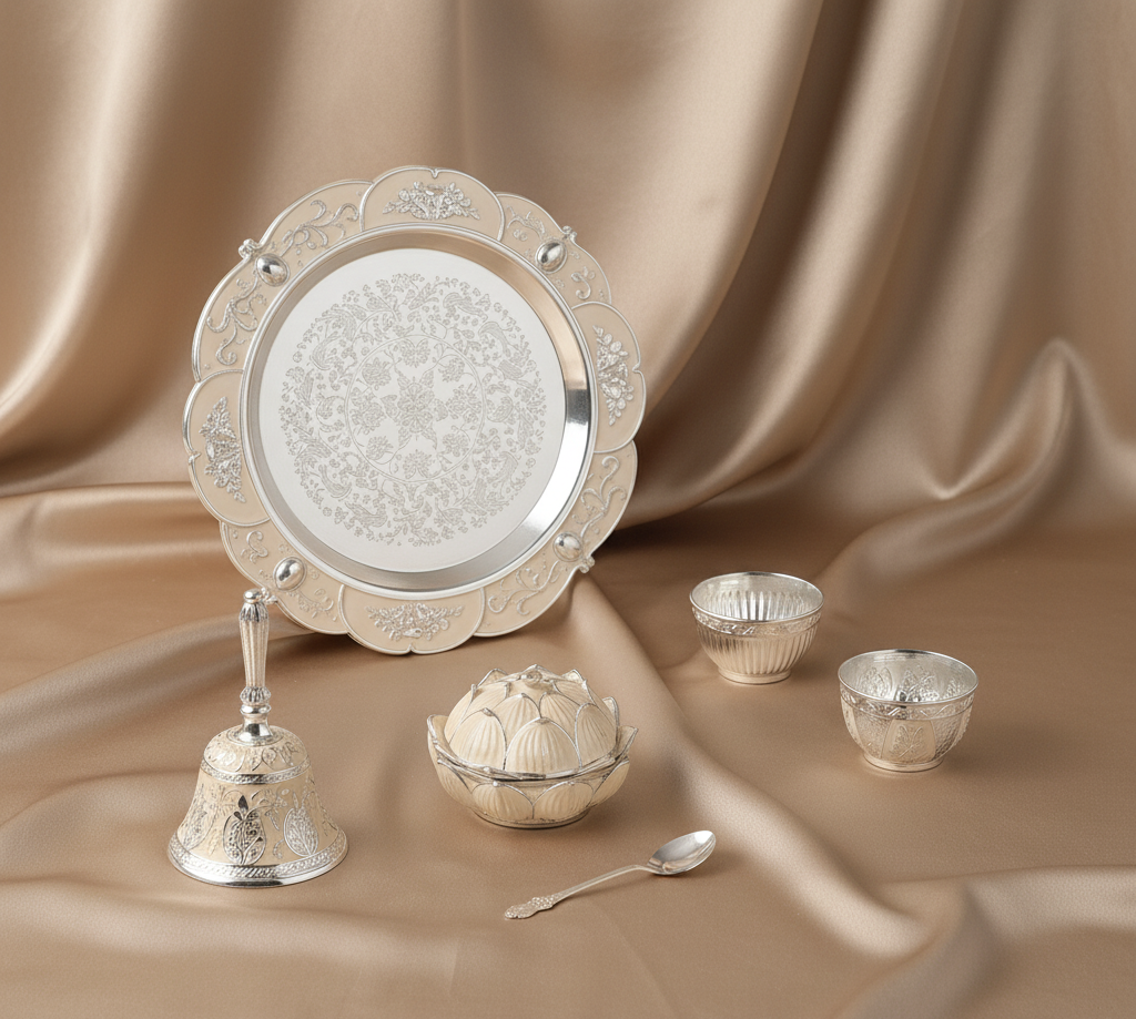 Enamel Puja Thali Set