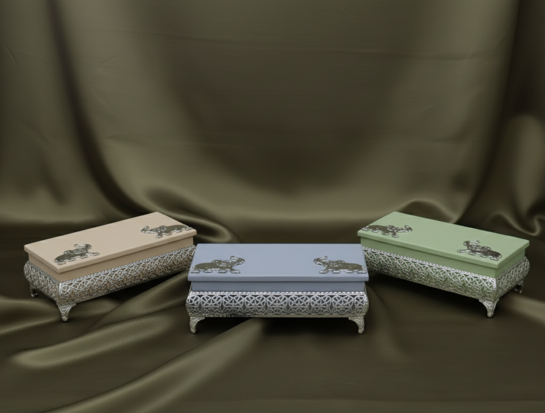 Enamel Classic Rectangle Dry Fruit Box | Tohfa