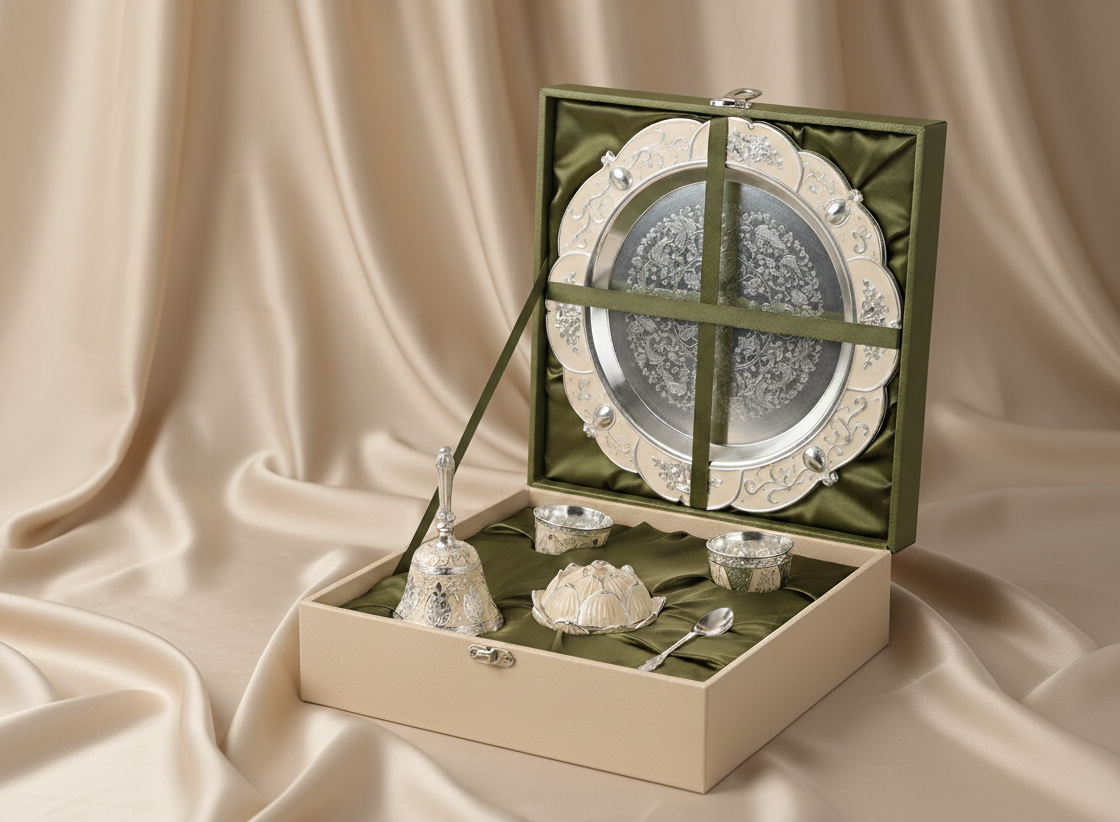 Enamel Puja Thali Set