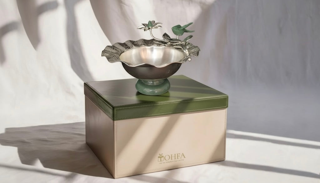 Magnolia Flower Bowl With Flying Bird | Tohfa