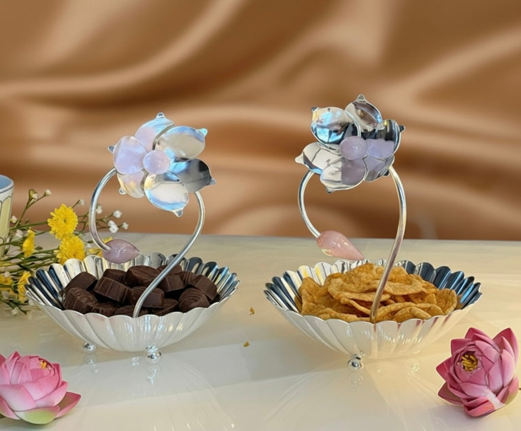 LINE FLOWER NUT BOWL-SMALL (SET OF 2) | Tohfa