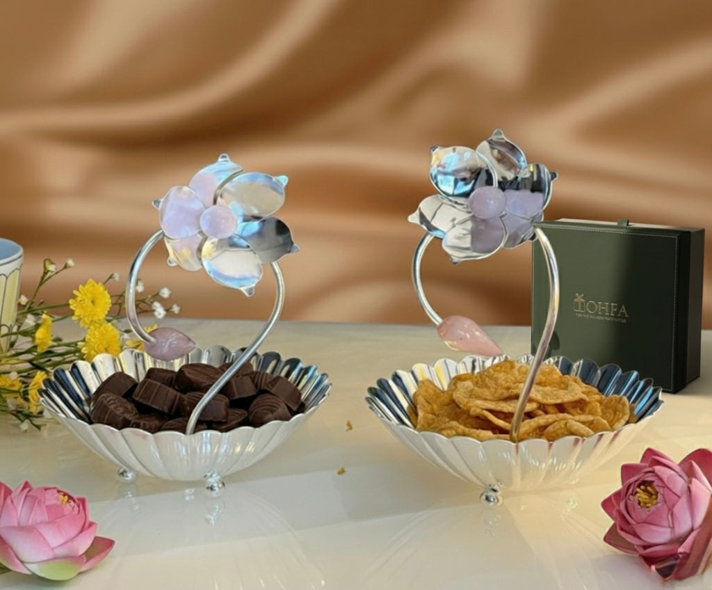 LINE FLOWER NUT BOWL-SMALL (SET OF 2) | Tohfa