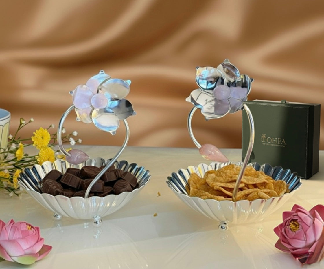 LINE FLOWER NUT BOWL-SMALL (SET OF 2) | Tohfa