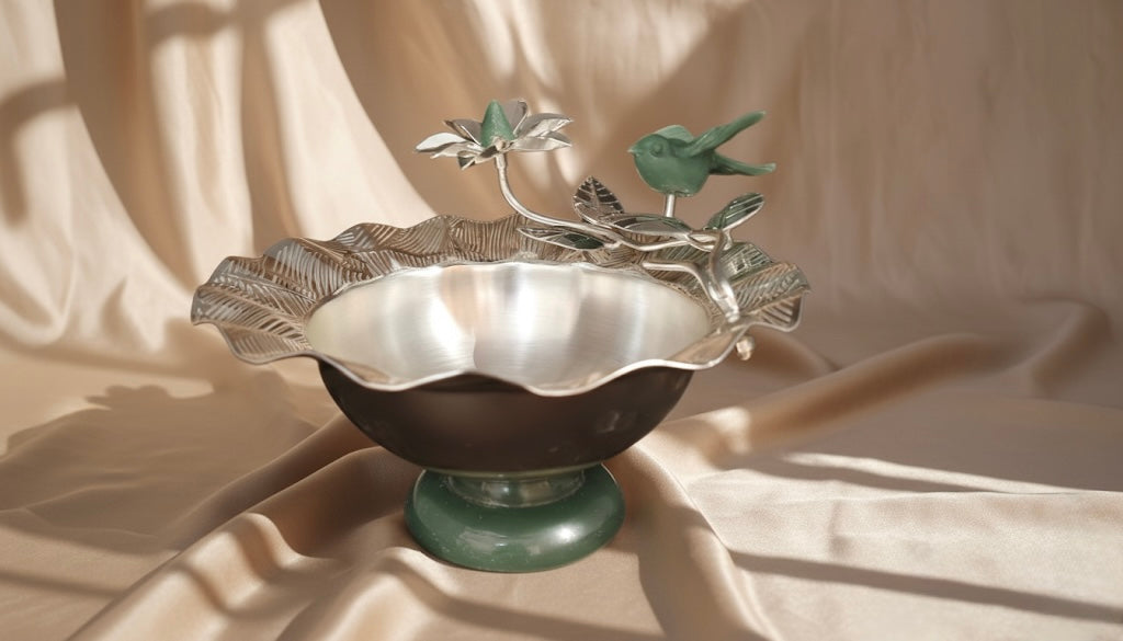 Magnolia Flower Bowl With Flying Bird | Tohfa